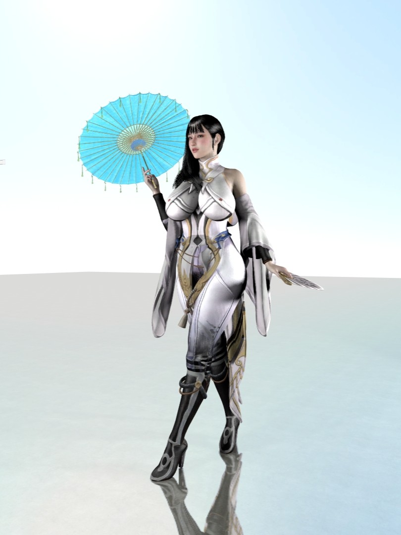 Chinese style umbrella dance