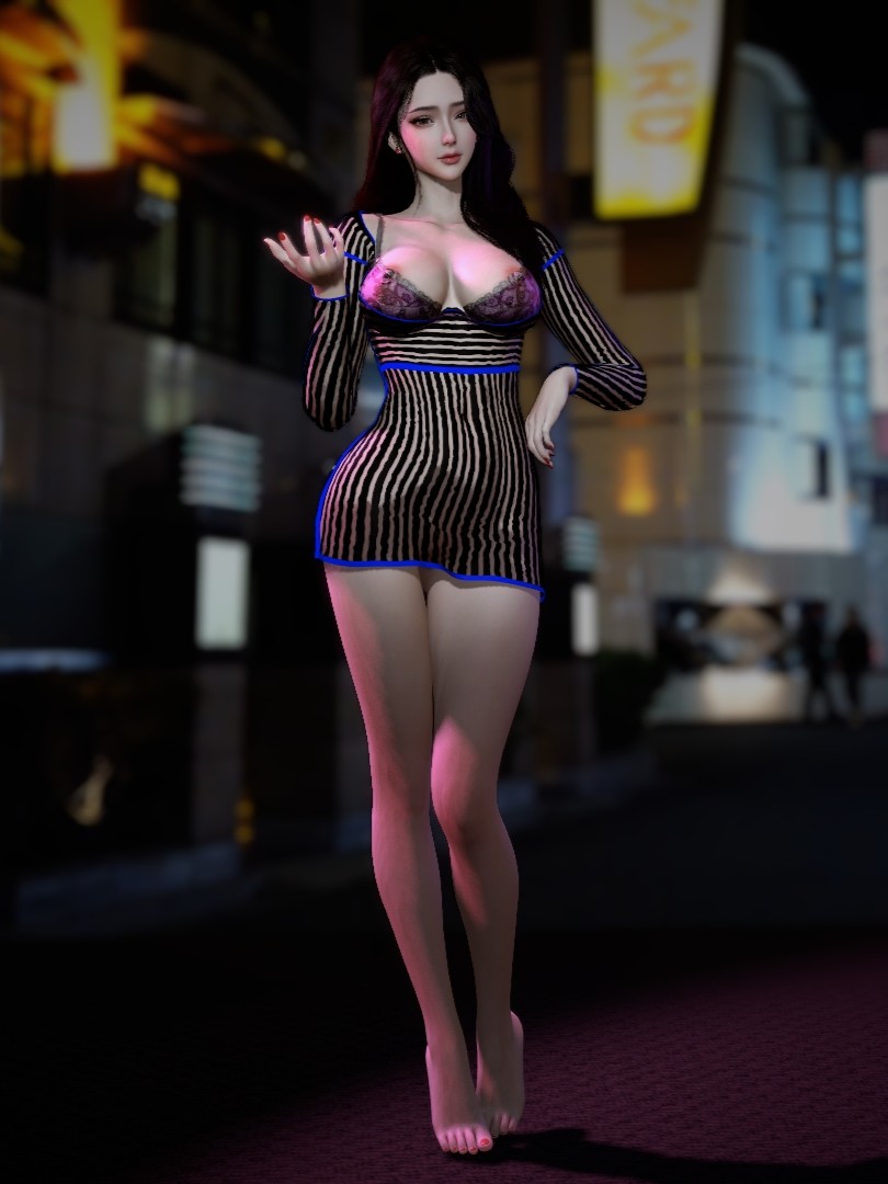 Leakage striped tight short skirt