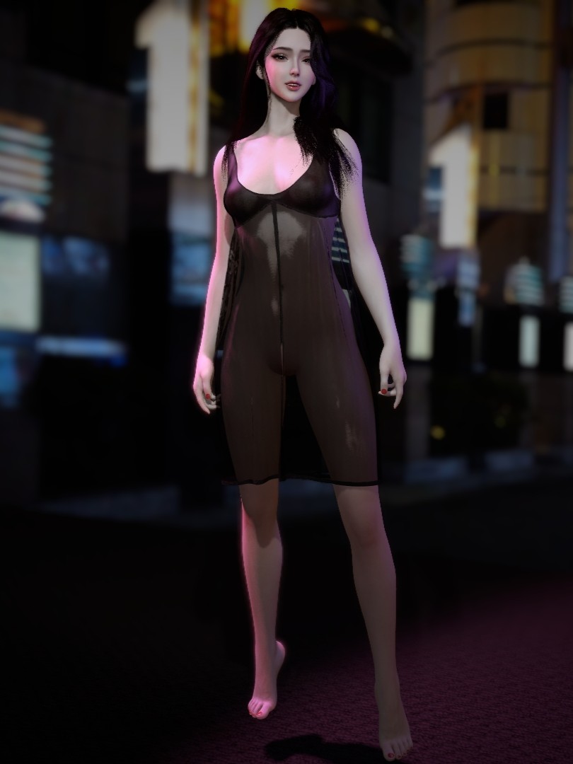 Silk chiffon semi transparent pajamas