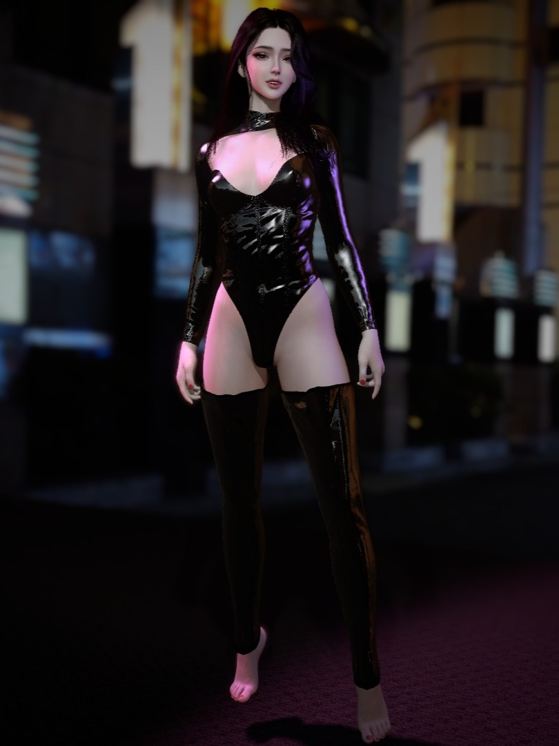 BDSM patent leather tight fitting suit set