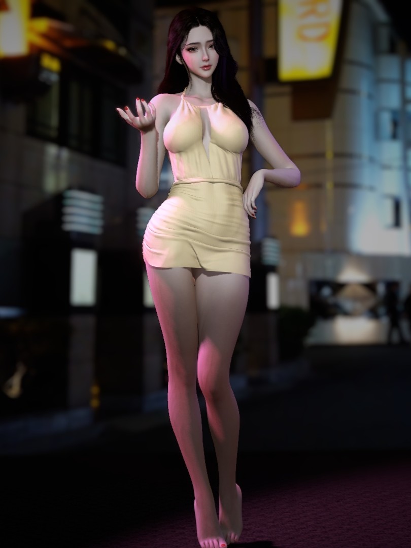 Open Back Shirring Dress