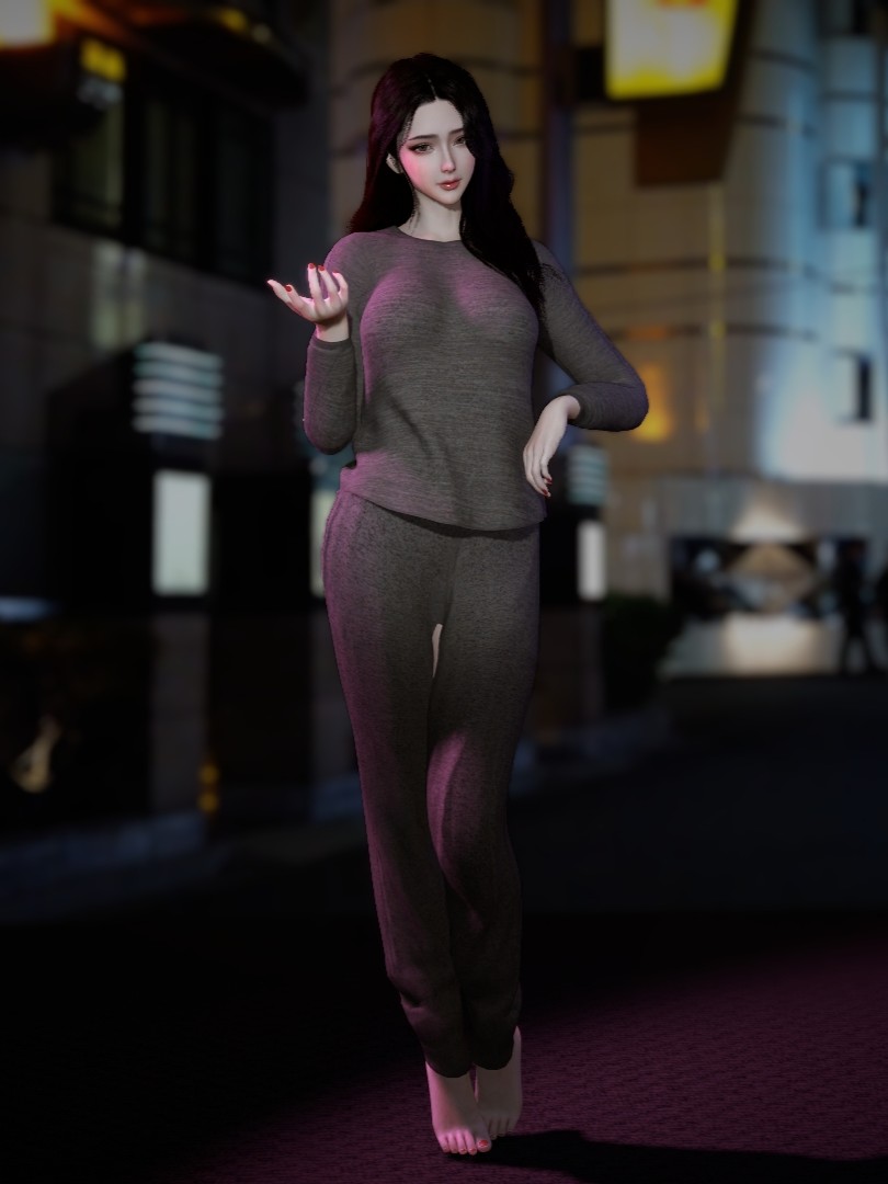 Grey PJs with undressed state