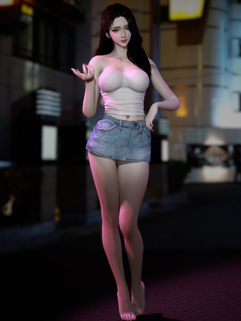 TubeTop and DenimSkirt